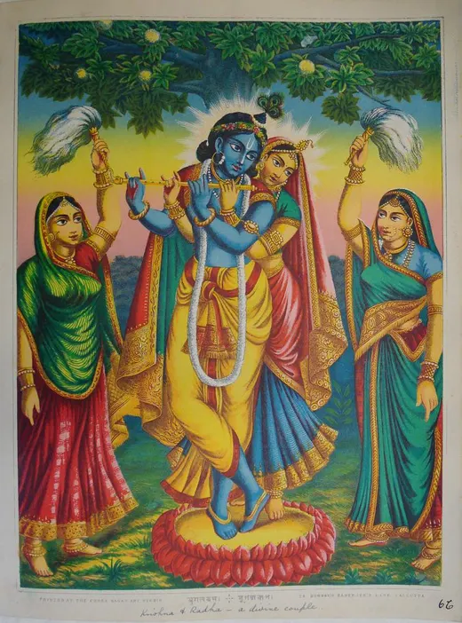 Krishna and Radha, popular print, British Museum
