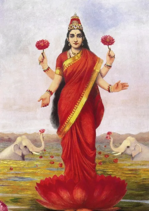 Goddess Lakshmi, Raja Ravi Varma, 1896